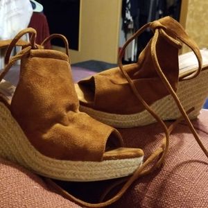 Strappy platform shoes